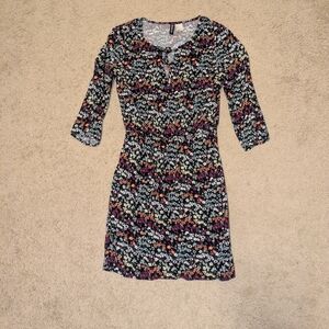 H&M Multicolor Floral Long Sleeve Dress